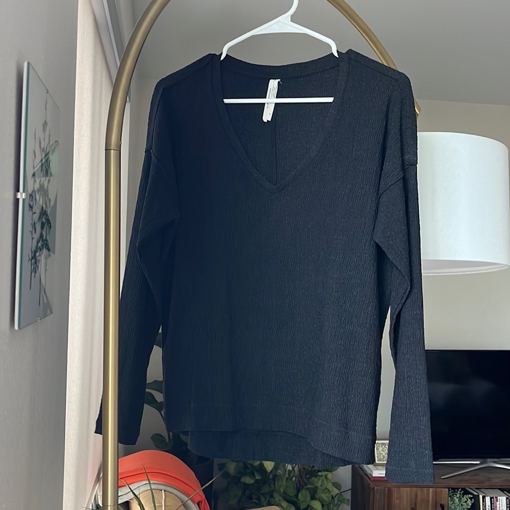 Long sleeve Anthropologie black top
